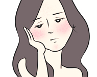 目立つニキビ